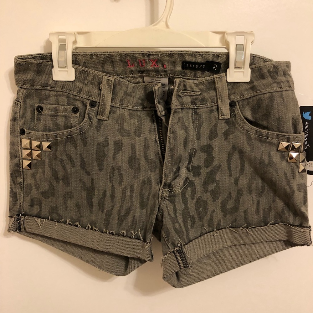 Studded Jean Shorts